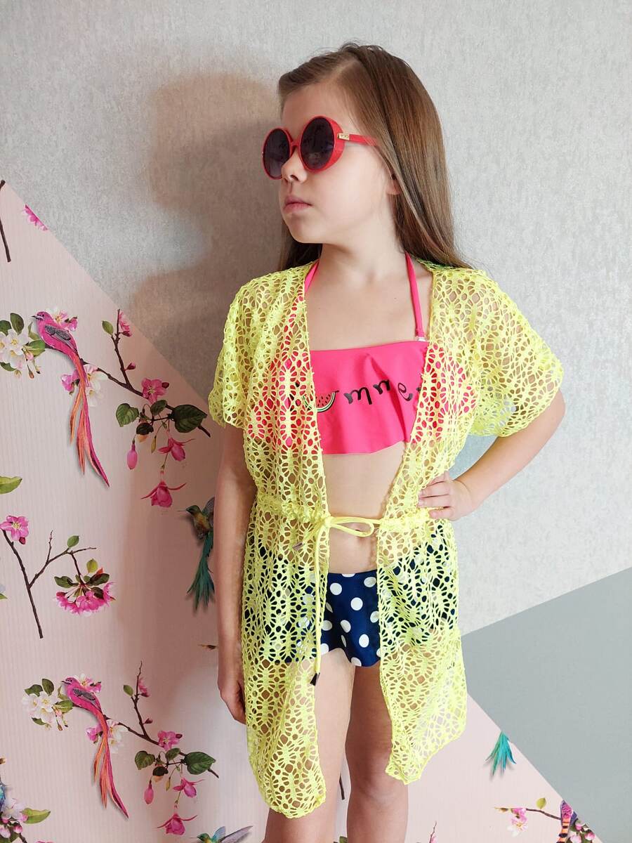 Детская накидка пляжная для девочки + очки солнцезащитные