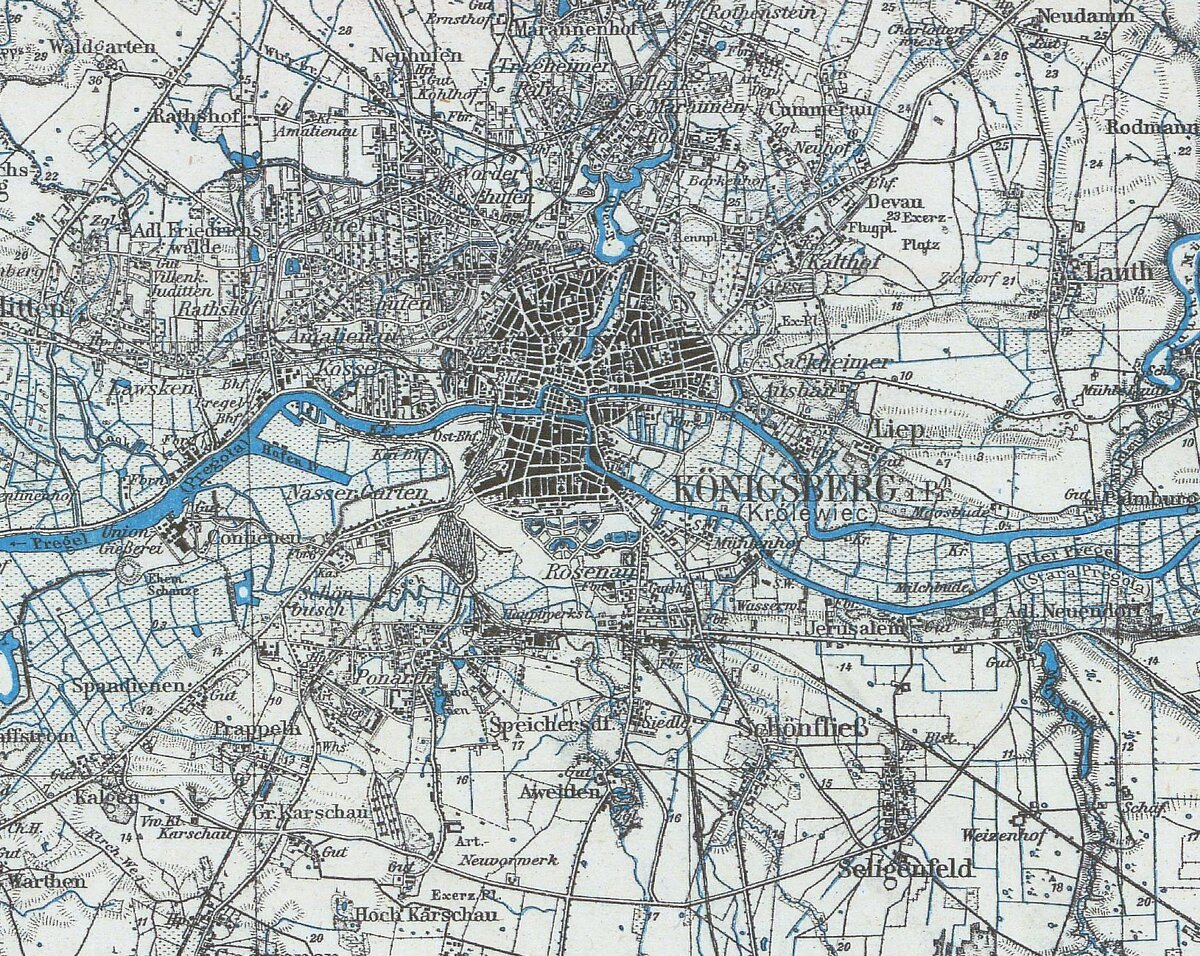 Немецкая карта калининградской области 1939 года