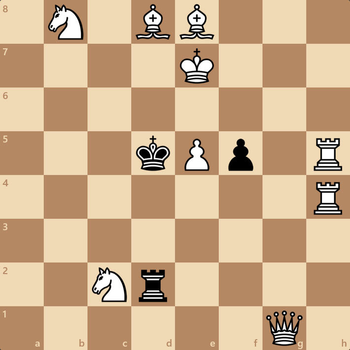 Белые ставят черным мат в 1 ход.