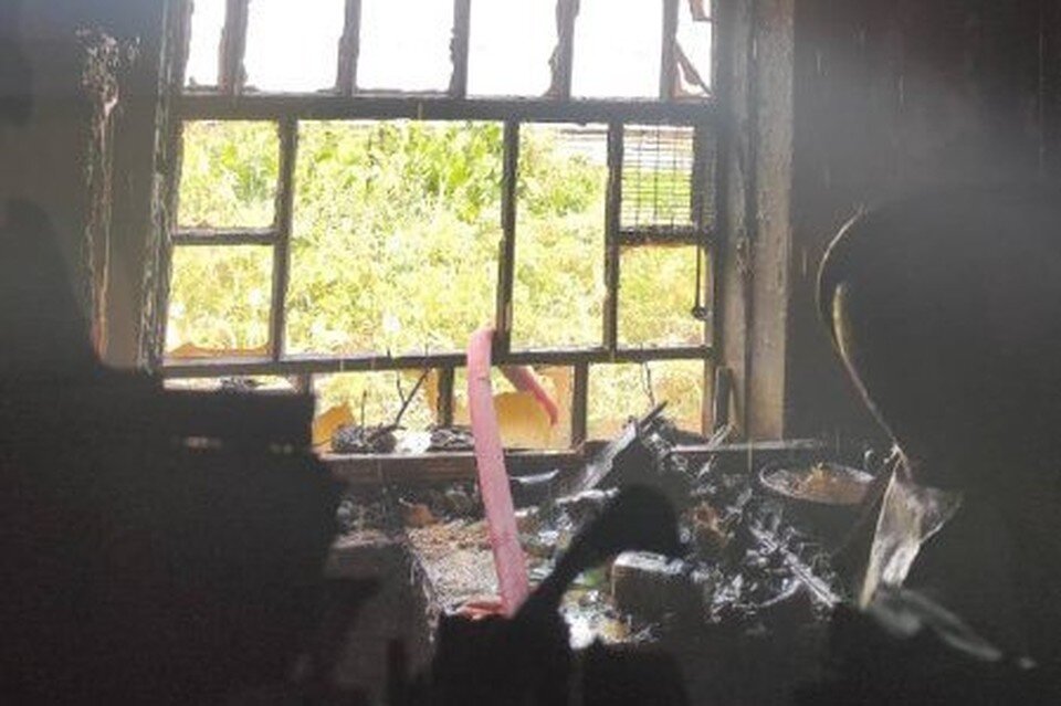     Пожар в доме в Задонске  Пресс-служба ГУ МЧС Липецкой области.