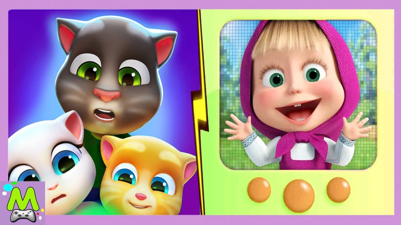 My Talking Tom Friends vs Masha and the Bear My Friends.Челлендж для  Питомцев.Какая Игра Круче | Матвейкин Канал | Дзен