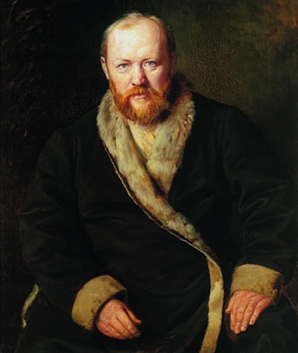 В. Г. Перов (1833-1882). Портрет А. Н. Островского. 1871 г. Приобретено П.М. Третьяковым у автора. 