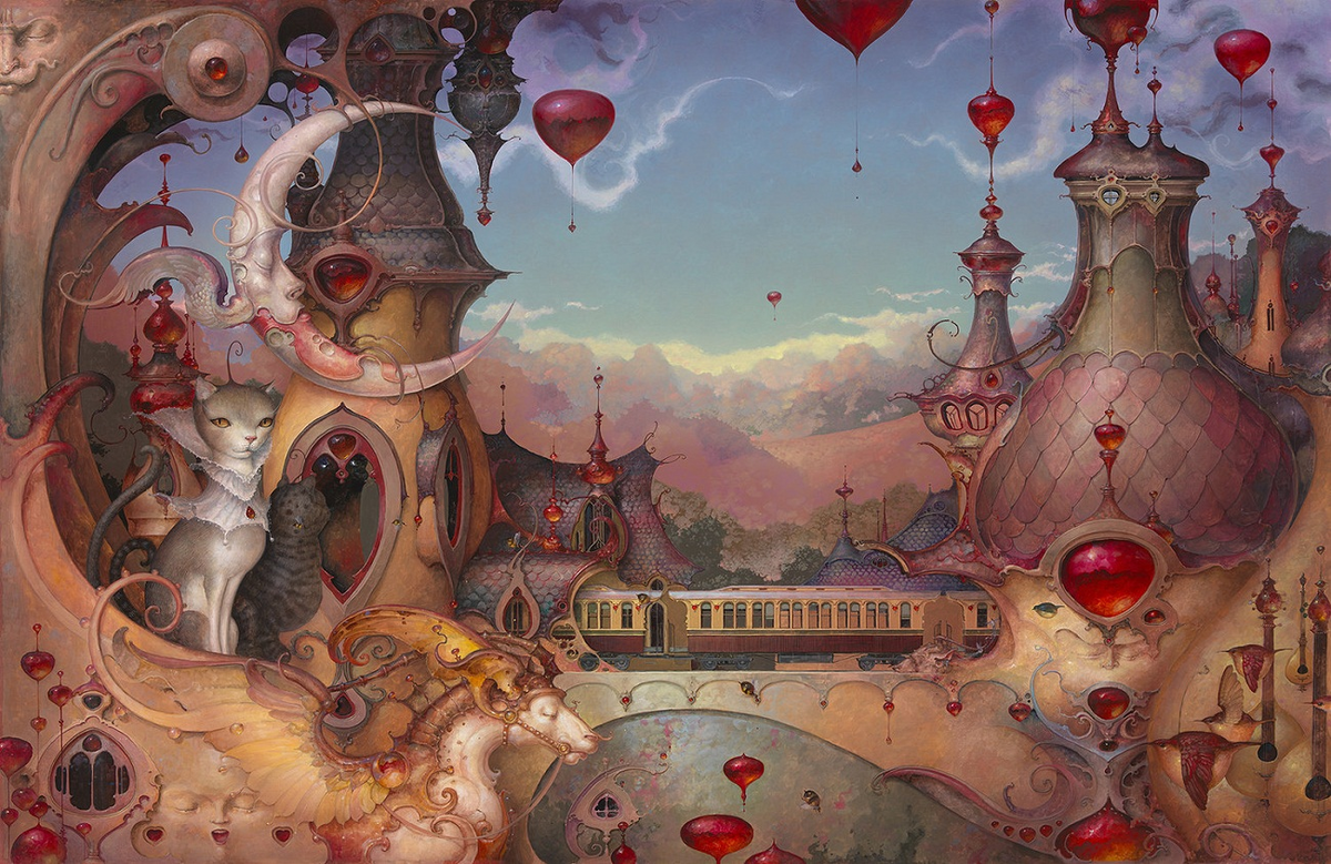 Картина «Магическое кафе» художника Дэниэла Мэриама