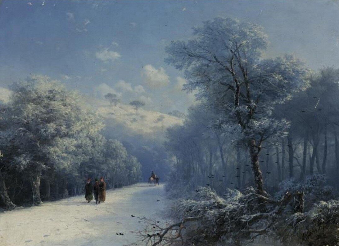 Зимний пейзаж. 1876 год. Иван Айвазовский.