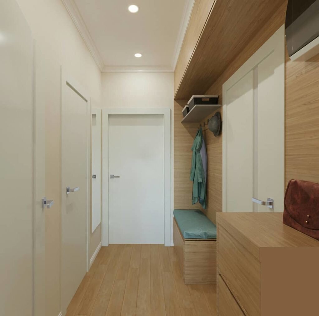 На 35 кв.м. - гостиная, спальня, кухня, ванная и прихожая. Приятная и функциональная квартира после перепланировки