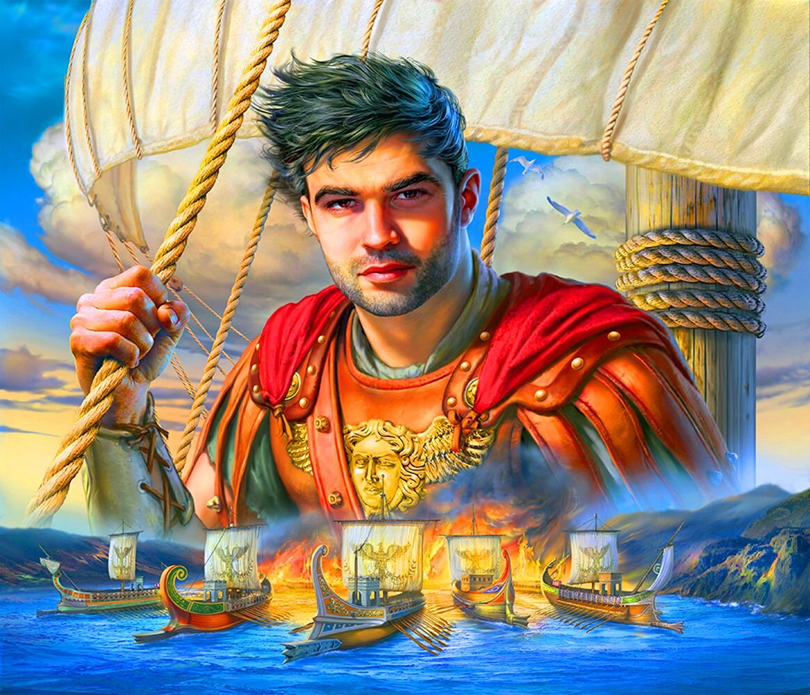 Марк Антоний. Сильный, ловкий, смелый, умелый. Простите, я не мог не добавить эту картинку. Чертовски похоже на арт из дешевой мобильной новеллы для девочек.