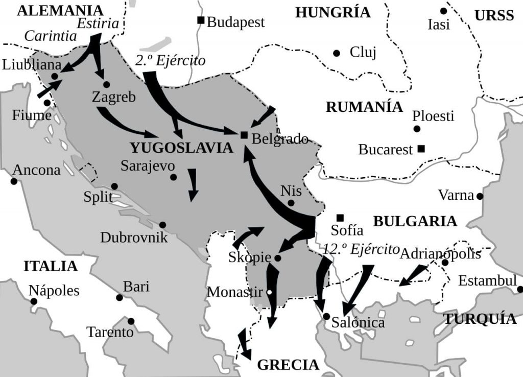 Нападение германии на италию. Карта Югославии 1941. Вторжение Германии в Югославию 1941.