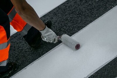    Разметка пешеходного перехода © Пресс-служба Министерства транспорта и дорожной инфраструктуры Московской области