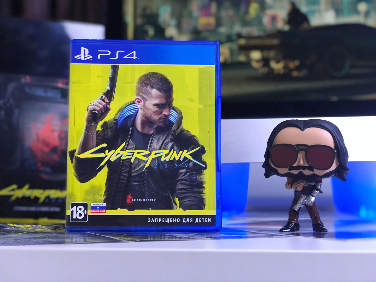 Физическое издание игры Cyberpunk 2077 для консоли PS4.