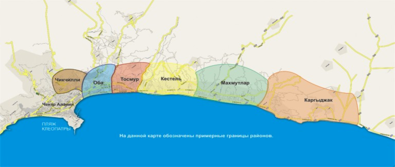 Карта отелей алании турция на русском