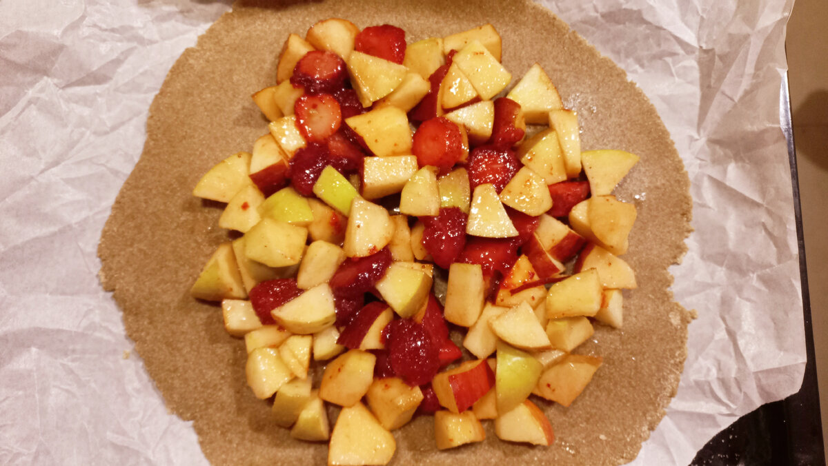 Тесто,фрукты