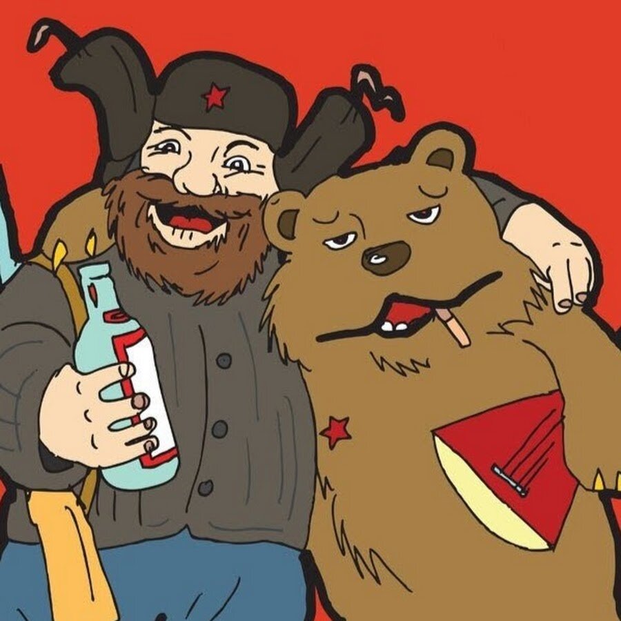 Медведь играющий на балалайке рисунок