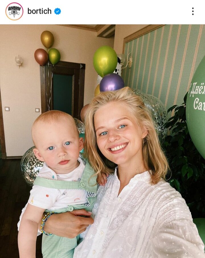 Саша Бортич с сыном, фото Instagram