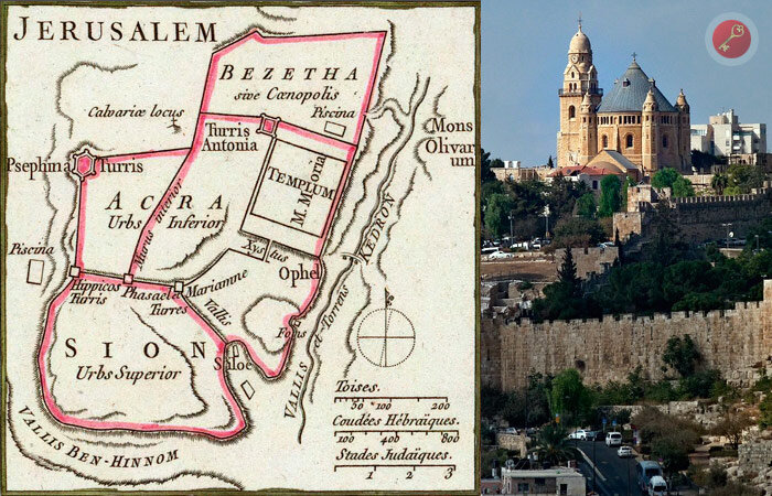 Сион на старинной карте и сегодня