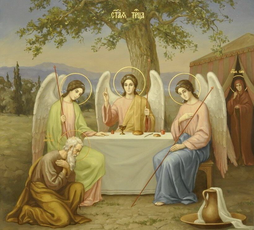 Троица Ветхозаветная. Икона. Изображение взято в открытых источниках.