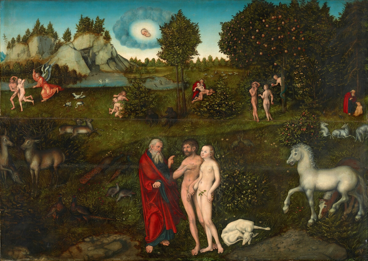«Адам и Ева в саду Эдема». Лукас Кранах Старший, 1530 год. 