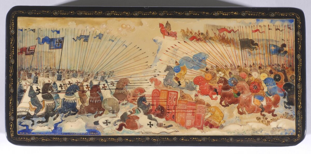 Фомичев Л.А. Шкатулка. Ледовое побоище. 1963 г. Из собрания ГВСМЗ