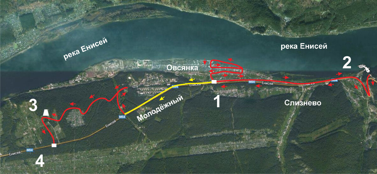 Расположение реки Овсянки на карте для рыбалки