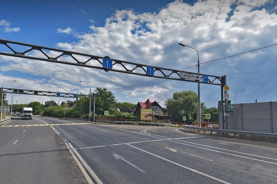     Около поселка Храпово появится одна из развязок будущего Южного обхода Рязани. Еще две - на пересечении с Ряжским шоссе и возле деревни Протасово. Фото: Яндекс.Карты.