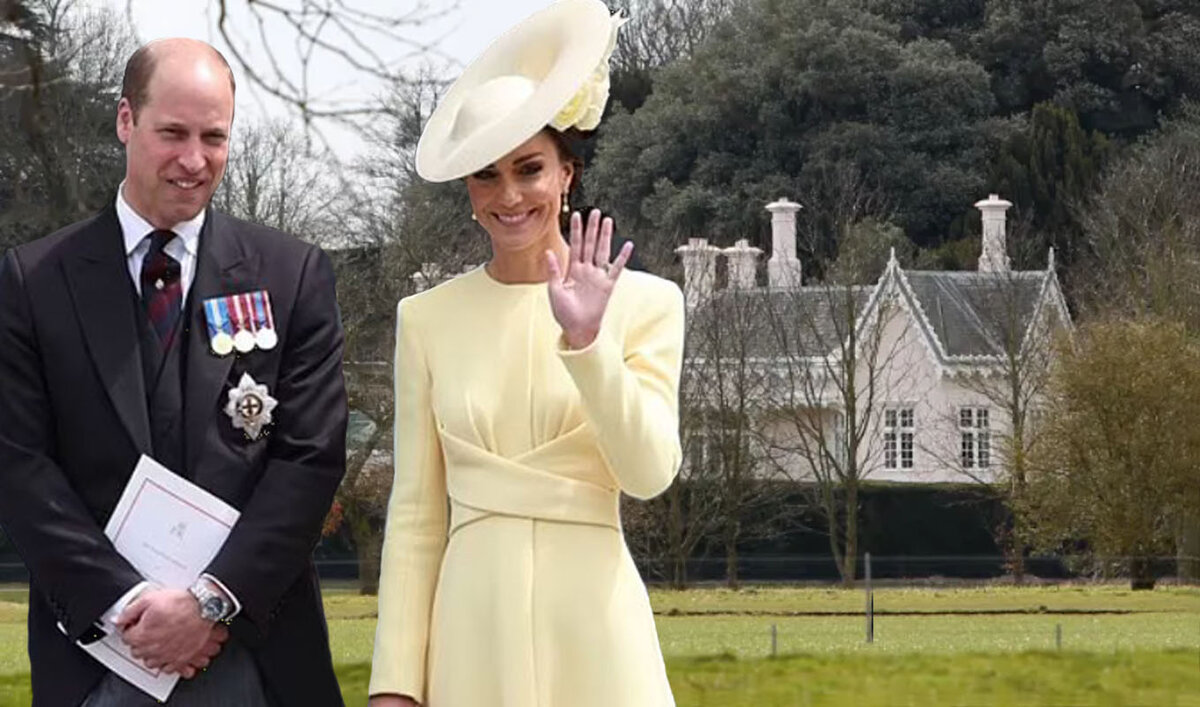 Принц Уильям и Кейт на фоне коттеджа Аделаила. Источник фото thesun.co.uk