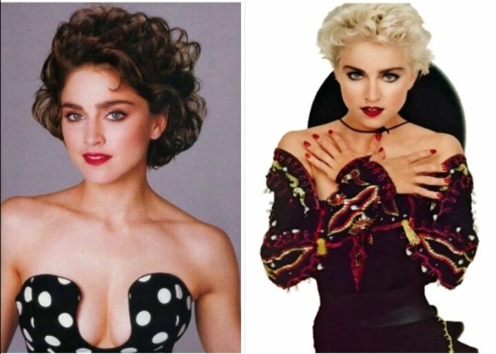 Мадонна в молодости и окрашенная блондинка, коллаж автора. 