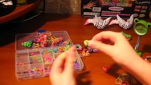 Набор резиночек для плетения браслетов Loom Bands (с крючком, 200 шт) зеленый