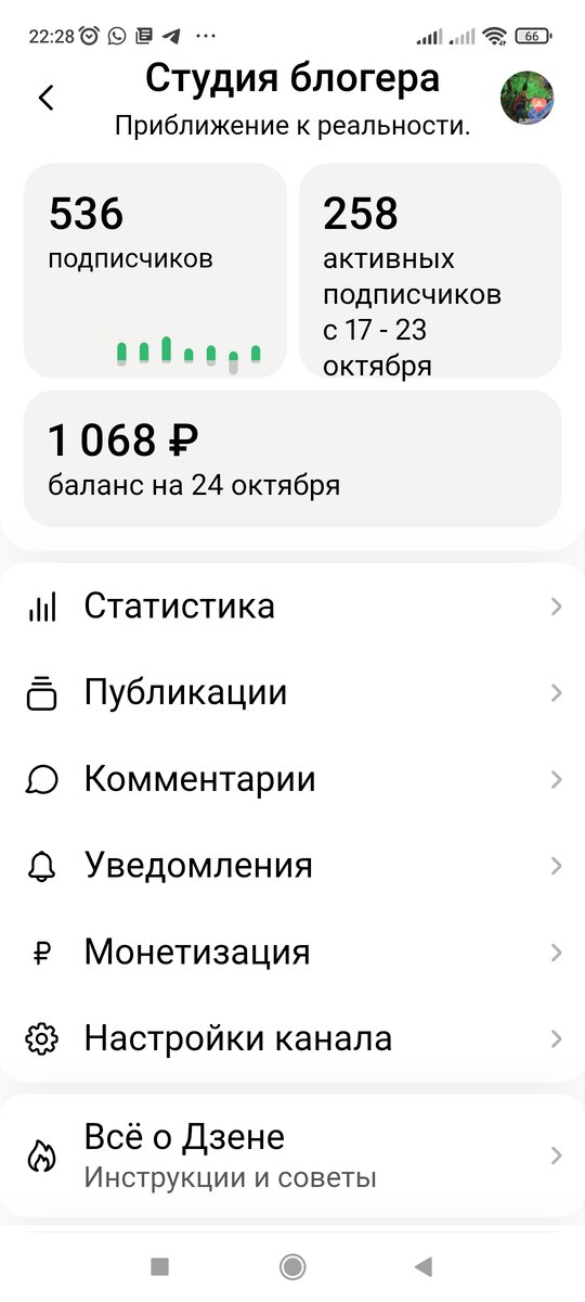 скрин с моего  канала