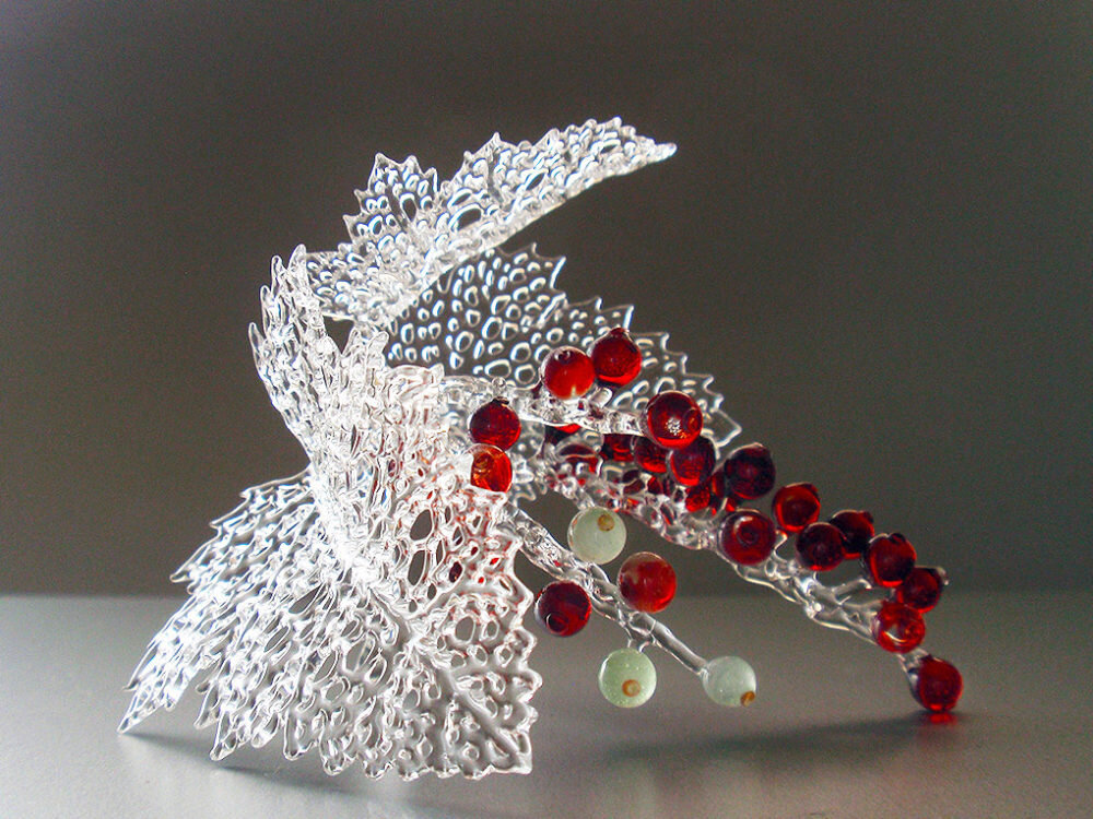 Кружево из стеклянных нитей Йоко Дои