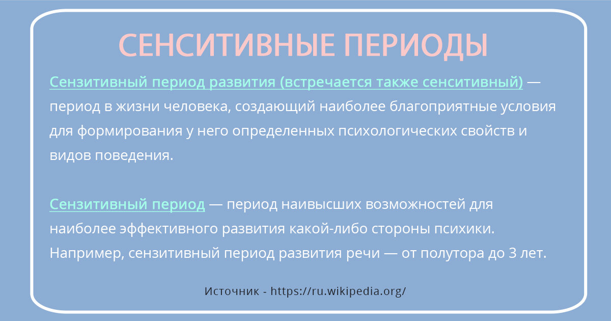 Сенситивные периоды, определение