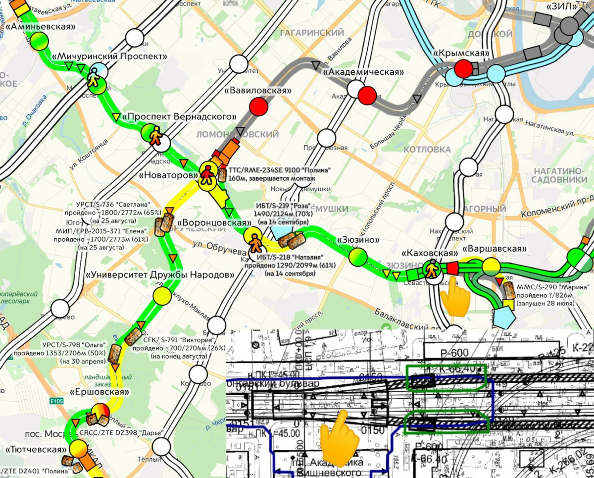План зеленой ветки метро