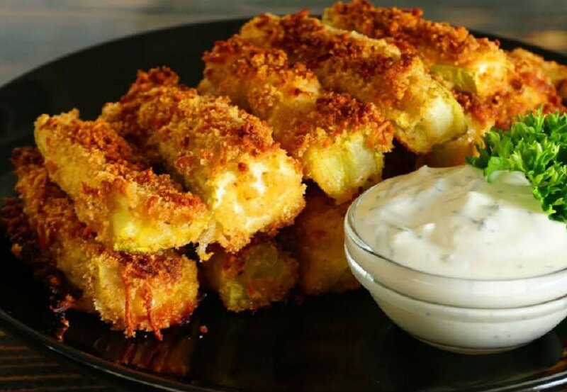 Замечательная закуска из кабачков без масла