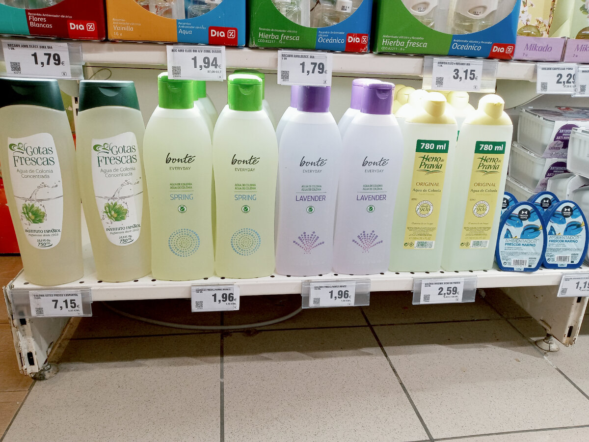 Так выглядят недорогие одеколоны на полках супермаркетов