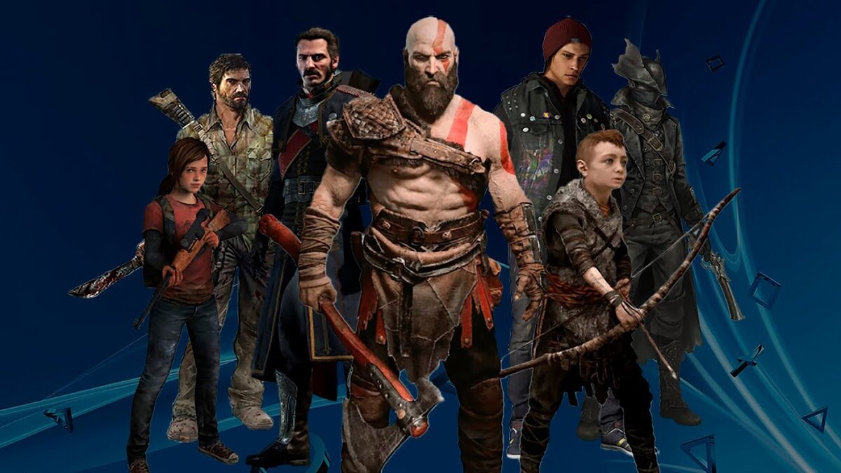 Персонажи разных эксклюзивов для PS4. Официальный арт от Sony.