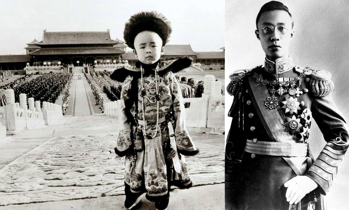 Молодой император в детстве и чуть постарше.