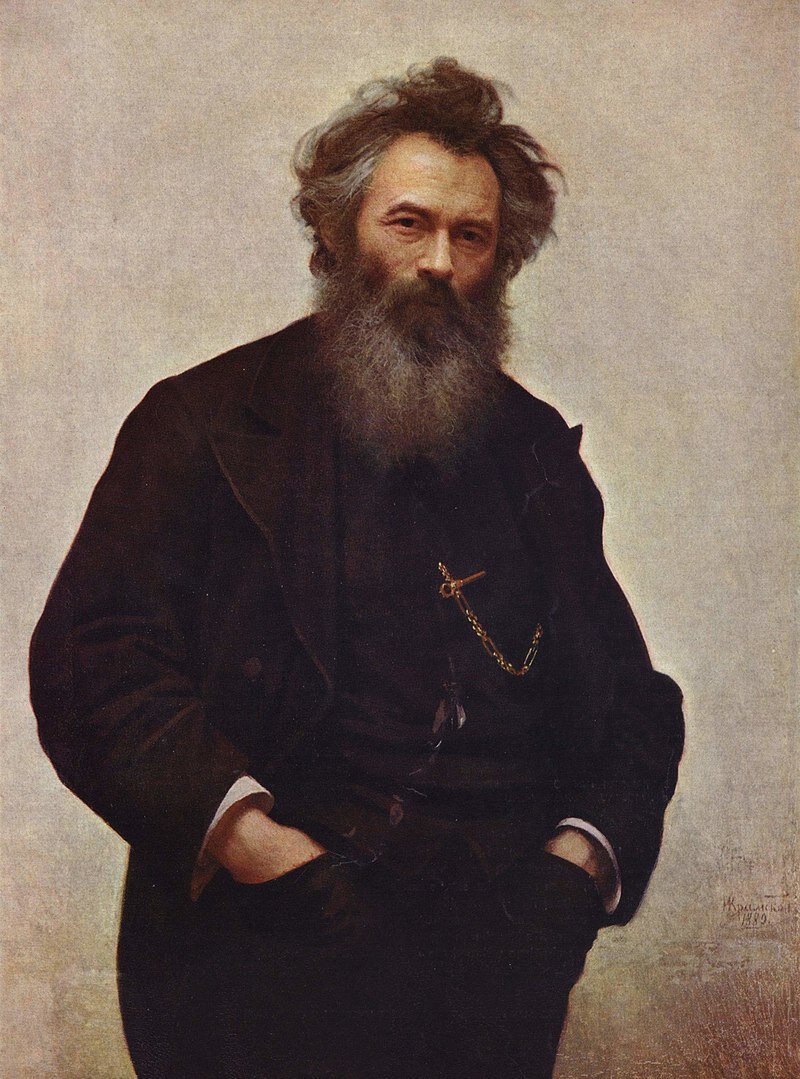 И. Крамской. портрет И. Шишкина. 1880 г.  ГРМ.