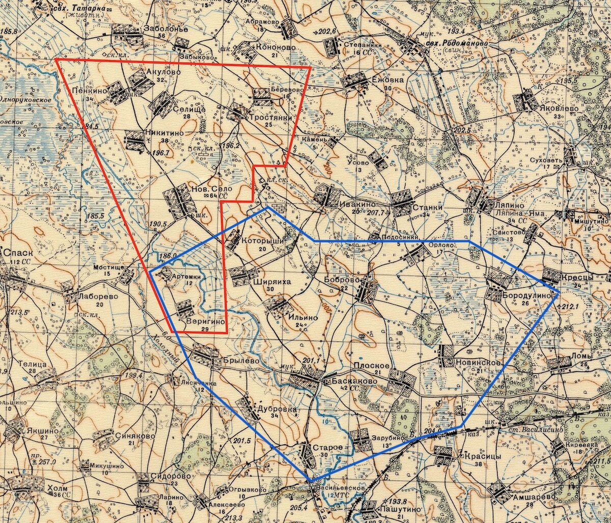 Карта гжатского уезда смоленской губернии 1930