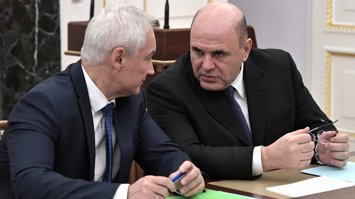 КОМАНДА МИШУСТИНА – БЕЛОУСОВА ГОТОВА СПРАВИТЬСЯ С "АДСКИМИ" САНКЦИЯМИ. ФОТО: KREMLIN POOL/GLOBAL LOOK PRESS 