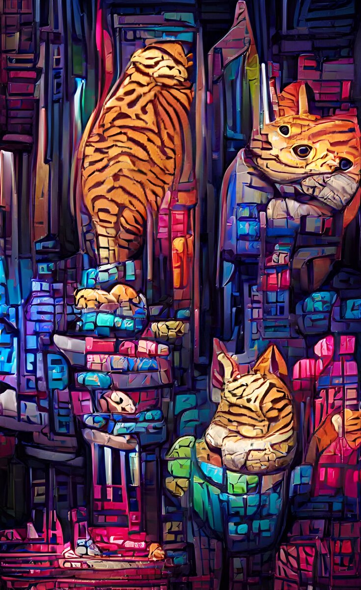 Рисунок нейросети Три кота