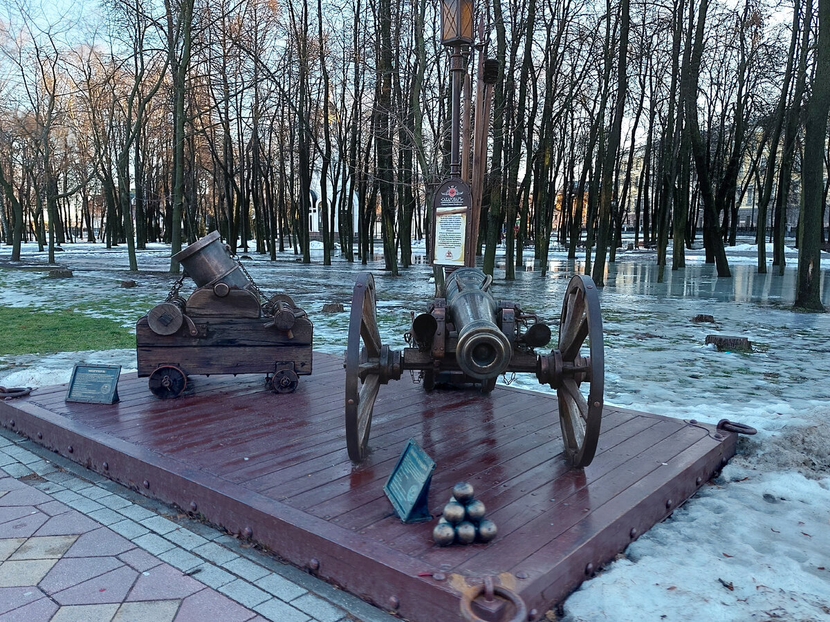 Мортира и полевая пушка