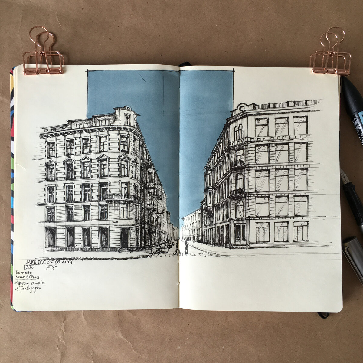 Графика, тушь/перо, маркер спиртовой, 2018.