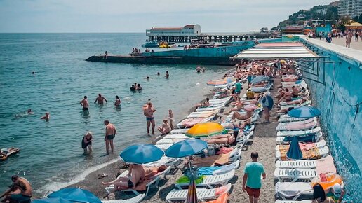 Крым Погода. Показываю цены в столовой Алушты. Пляжи и набережная.