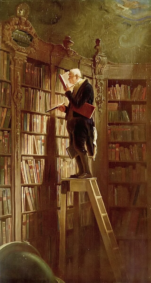 Карл Шпицвег "Книжный червь", 1850. Музей Георга Шефера, Швайнфурт.