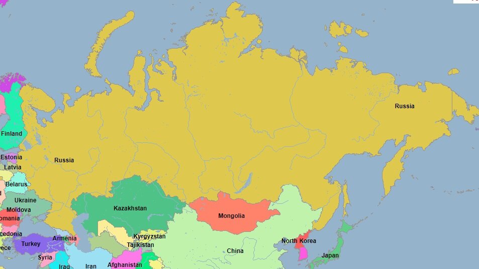 Карта россии на карте мира с границами