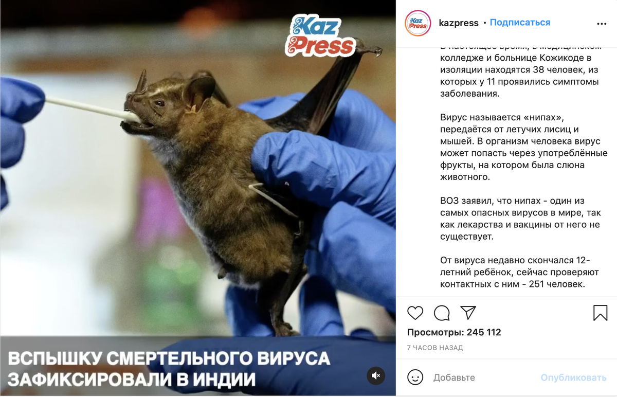 Скриншот с Instagram-страницы @kazpress