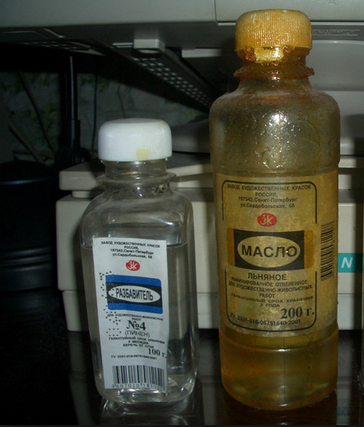 Соединяем масло льна и спирта