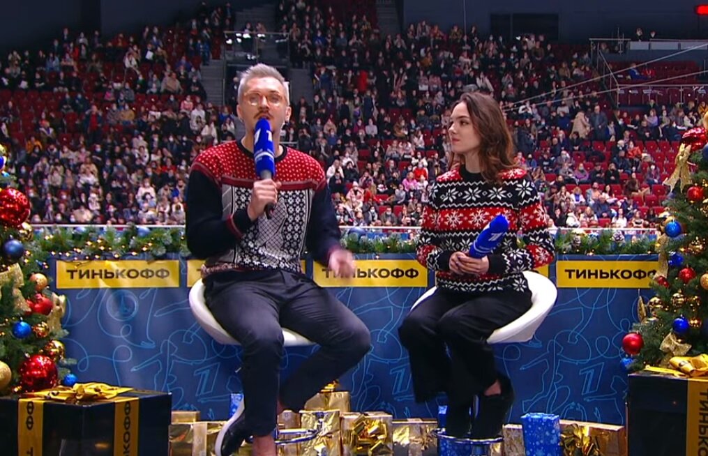 Евгения Медведева и Максим Траньков на Первом канале