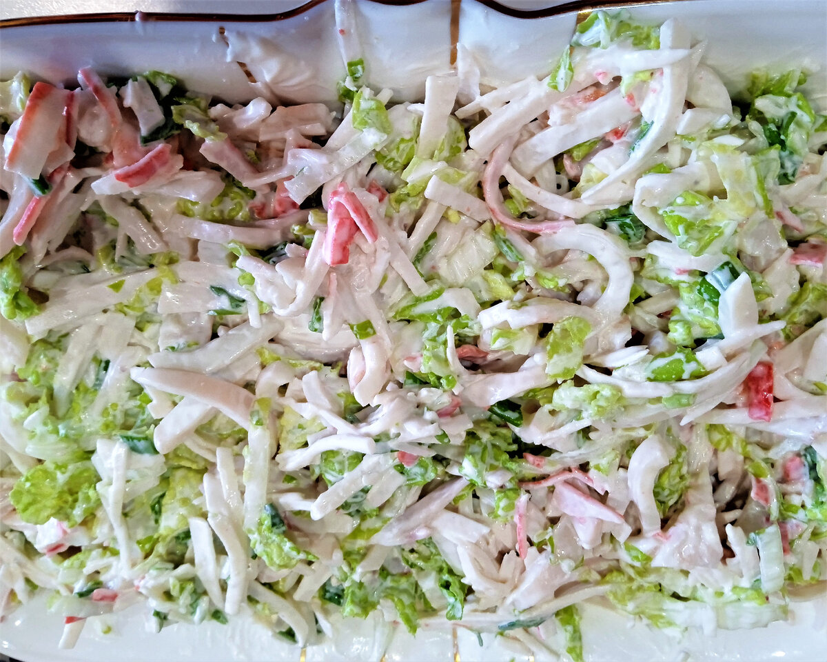 Ингредиенты для - Слоеный салат с крабовыми палочками