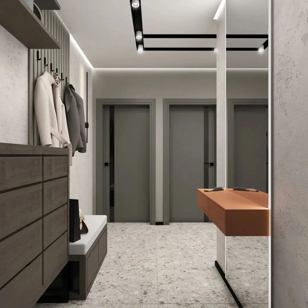 Проект прихожей с керамогранитом Terrazzo от KERRANOVA дизайнера Индиры Поповой (Валиевой)