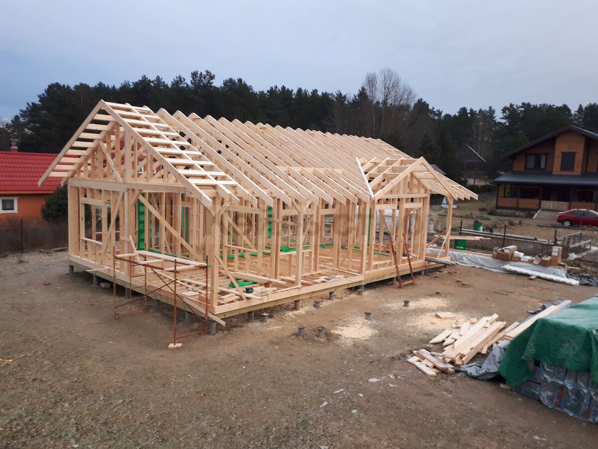 Фото каркаса объекта в Марьино Приозерского р-на