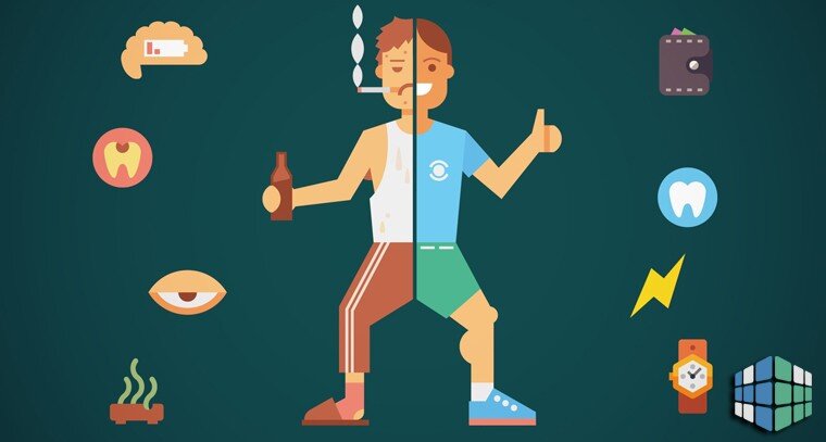 Иллюстрация "хороших" и "плохих" привычек https://clck.ru/33Xrqn